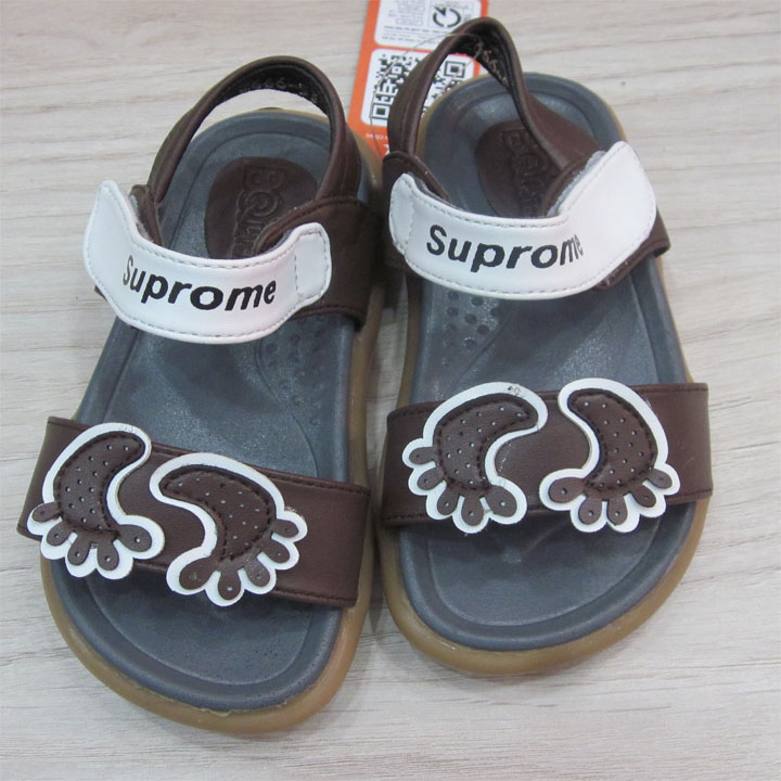 Sandal giày quai hậu bé trai phối trang trí hình bàn chân đế chống trơn an toàn SD S666-53 (22-26) Bảng ngang bàn chân