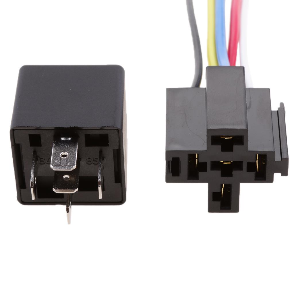 3pcs 24V 40A 5 Pin Terminal SPDT Relay Power Switch With Pre-wired Harness
