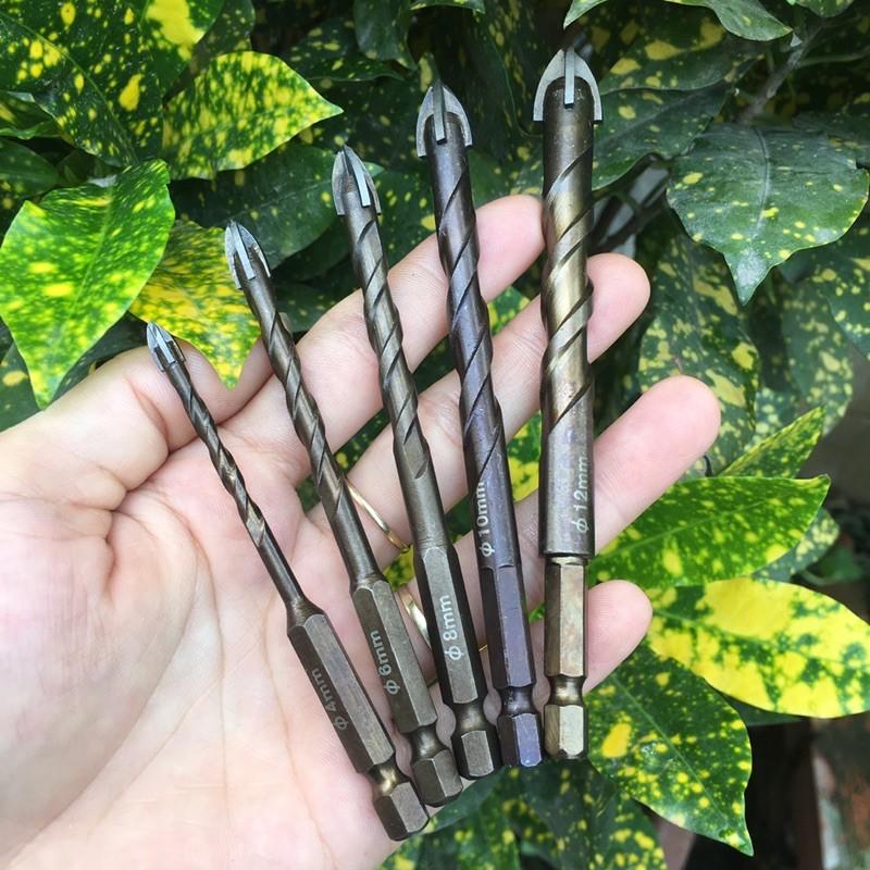 Bộ mũi khoan đa năng 5 mũi từ phi 4 đến phi 12 có hộp đựng của Nhật