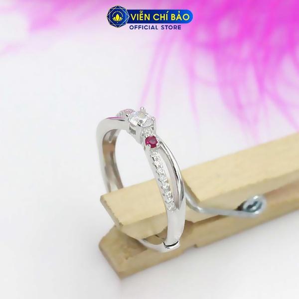 Nhẫn bạc nữ viền đá xoắn nhẫn bạc s925 thời trang phụ kiện trang sức nữ thương hiệu Viễn Chí Bảo N400174