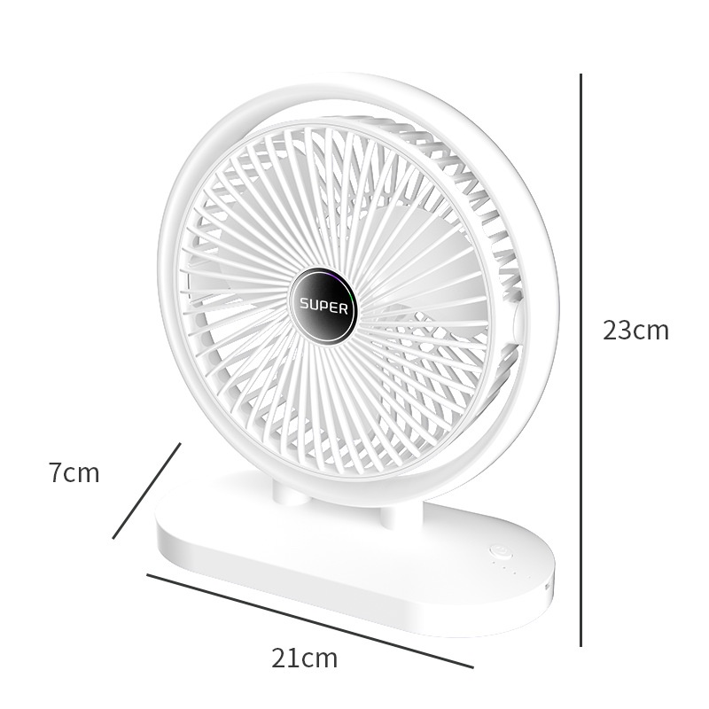 Quạt Tích Điện SUPER Để Bàn Mini Hình Thoi - Hàng Nhập Khẩu