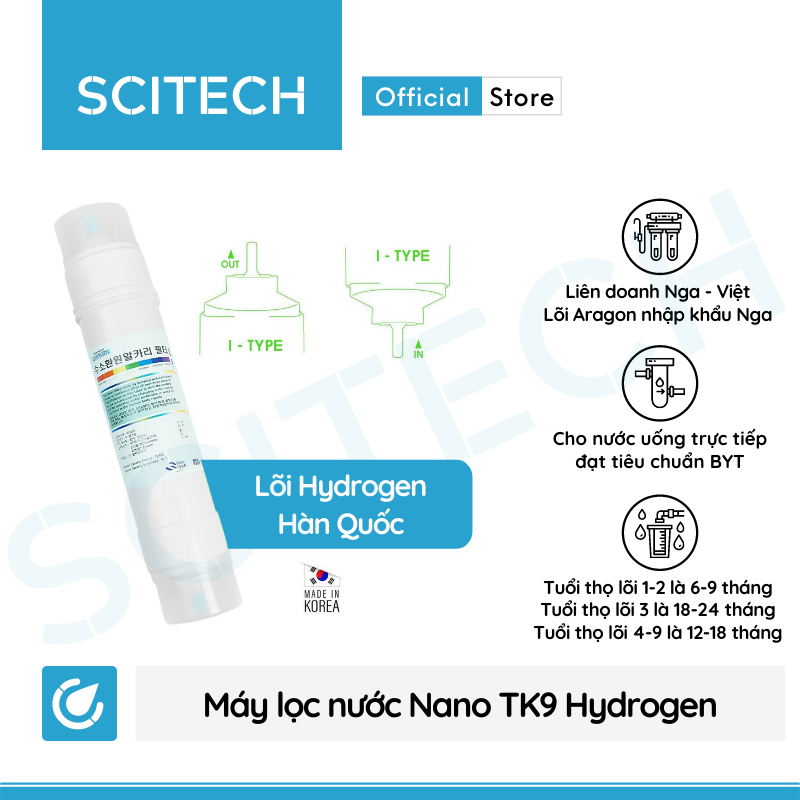 Máy lọc nước Nano TK9 Hydrogen by Scitech - Hàng chính hãng