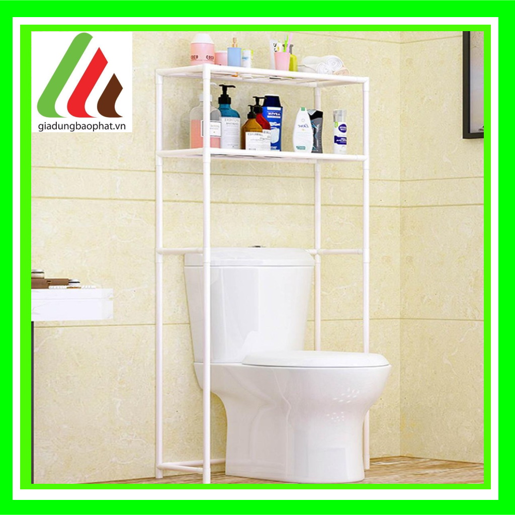 Kệ máy giặt kệ toilet sơn tĩnh điện 2 tầng lắp ghép điều chỉnh kích thước thông minh