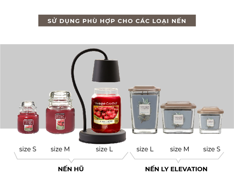 Đèn chụp đốt nến Yankee Candle - Black Lumiere