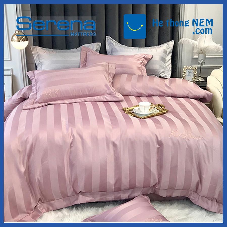 Set Chăn Ga Gối 5 Món Lụa Hàn SERENA Bộ Chăn Ga Trải Giường Cao Cấp - Hệ Thống Nệm