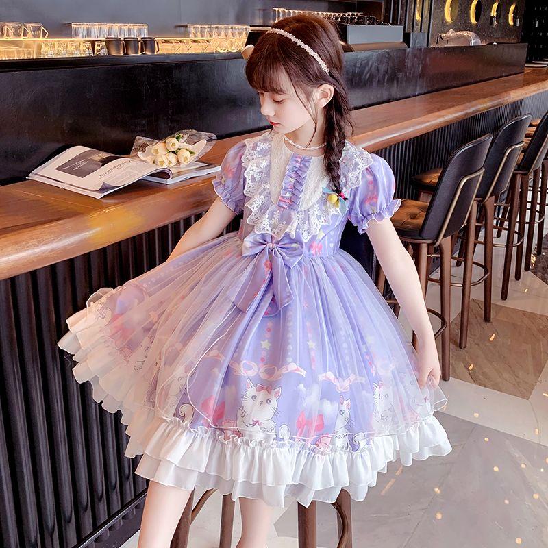 SHUANGYAN Đầm bé gái 2022 Váy mùa hè Lolita Váy mùa thu Cô gái nhỏ Váy công chúa Váy trẻ em Lolita