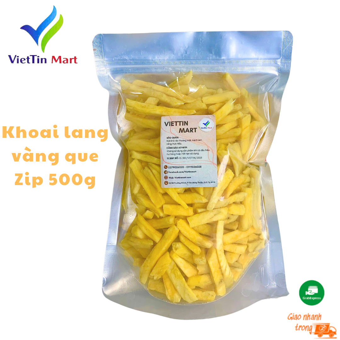 Khoai Lang Vàng Que Sấy Giòn Không Đường VietTin Mart 500g