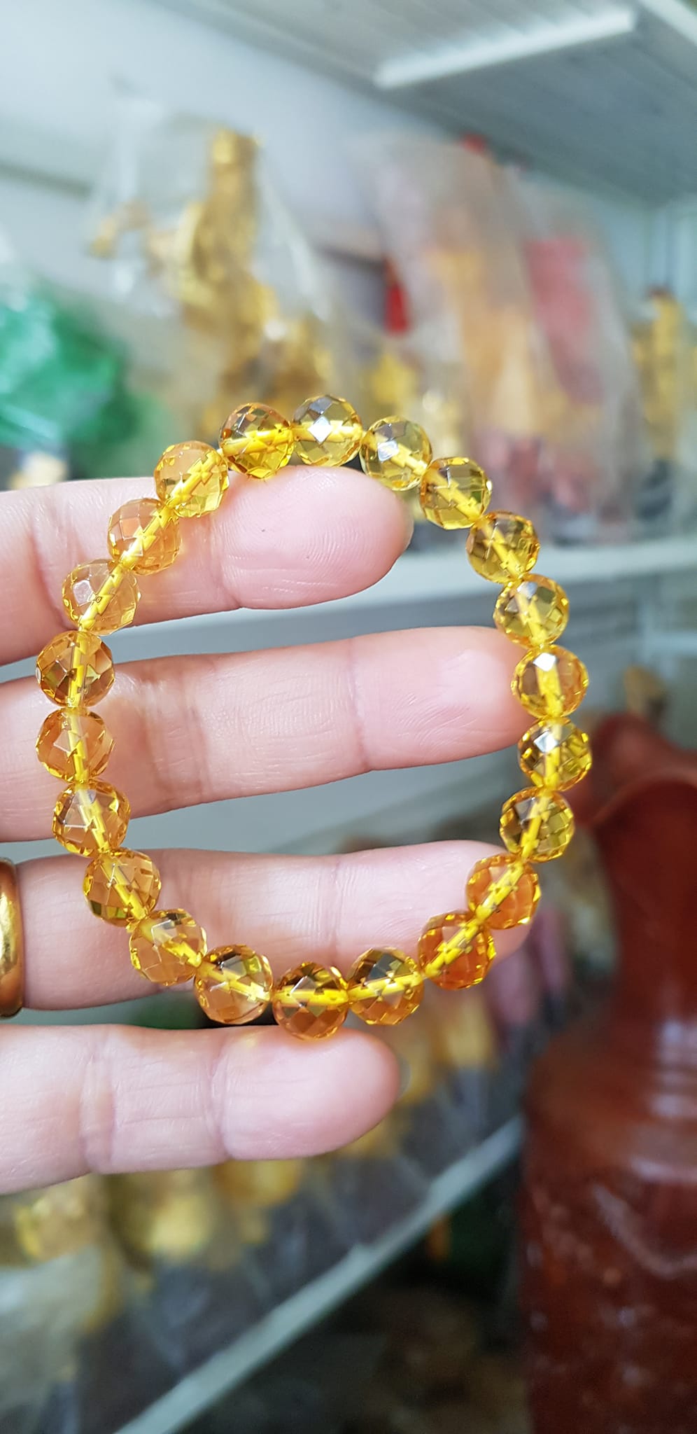 Vòng tay chuỗi đá thạch anh tự nhiên vàng tươi giác size nhỏ 8mm 22 hạt vòng hợp nữ mệnh kim thổ thuỷ đeo đẹp may mắn tốt cho sức khỏe, công việc hanh thông thuận lợi ạ món quà tặng ý nghĩa dành cho chính mình &amp; người thân ạ