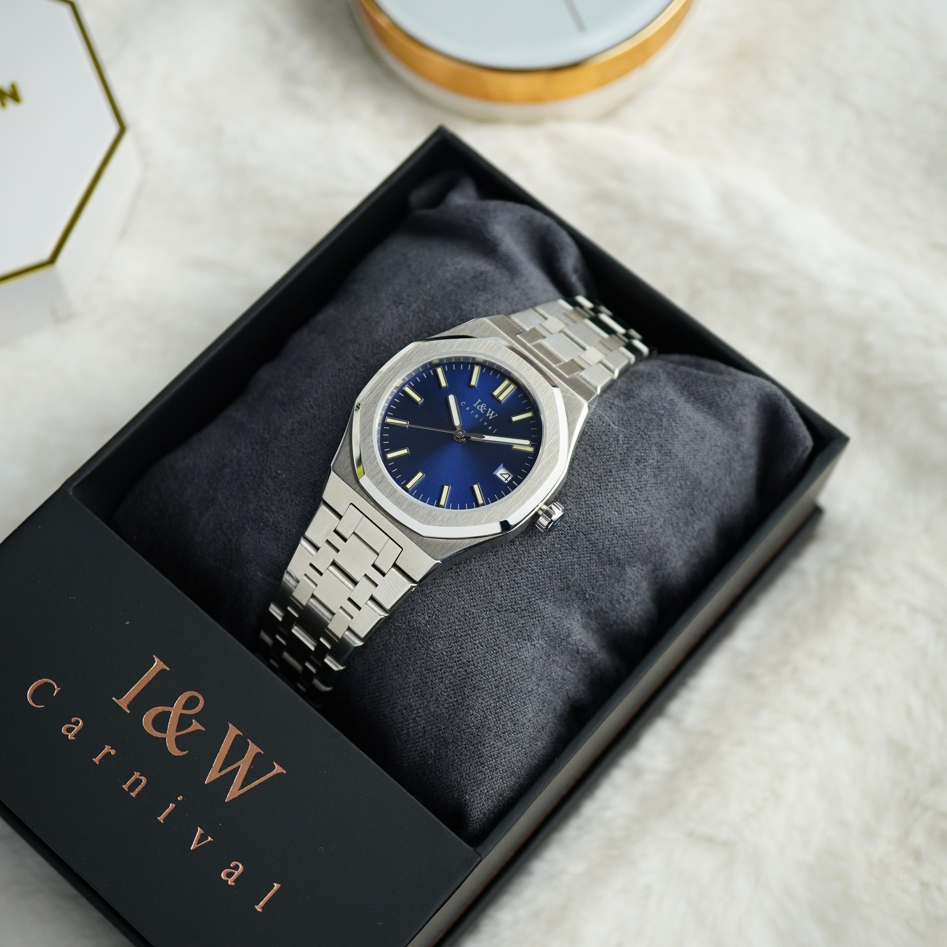 Đồng hồ nữ chính hãng I&amp;W Carnival 55793L-T2,Kính sapphire,chống xước ,Chống nước30m,bảo hành chính hãng ,Máy điện tử (pin),dây thép