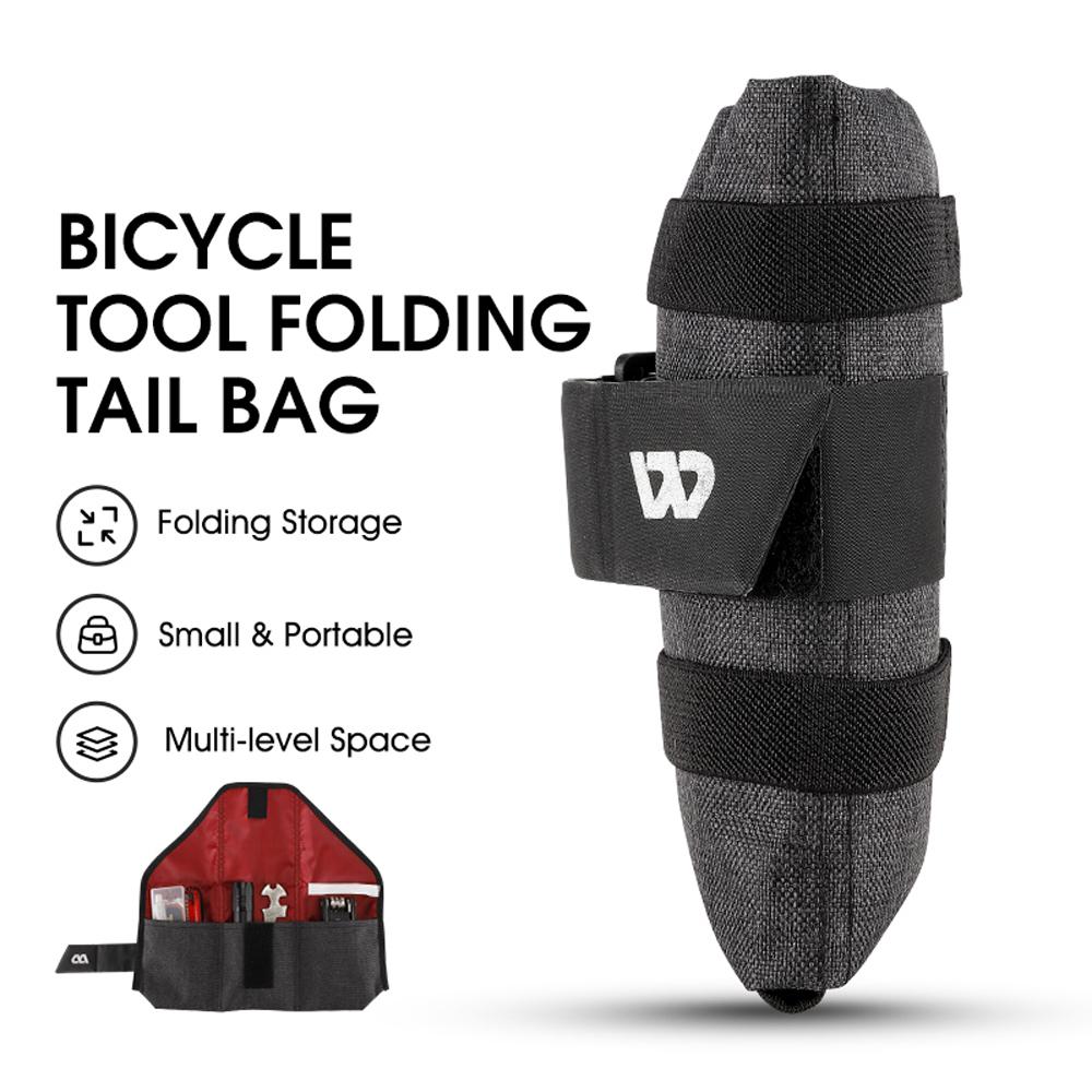 WEST BIKING Practical Bicycle Tool Storage Bag Folding Portable Cycling Bag Bicycle Riding Foldable Bag Bike Saddle Bag