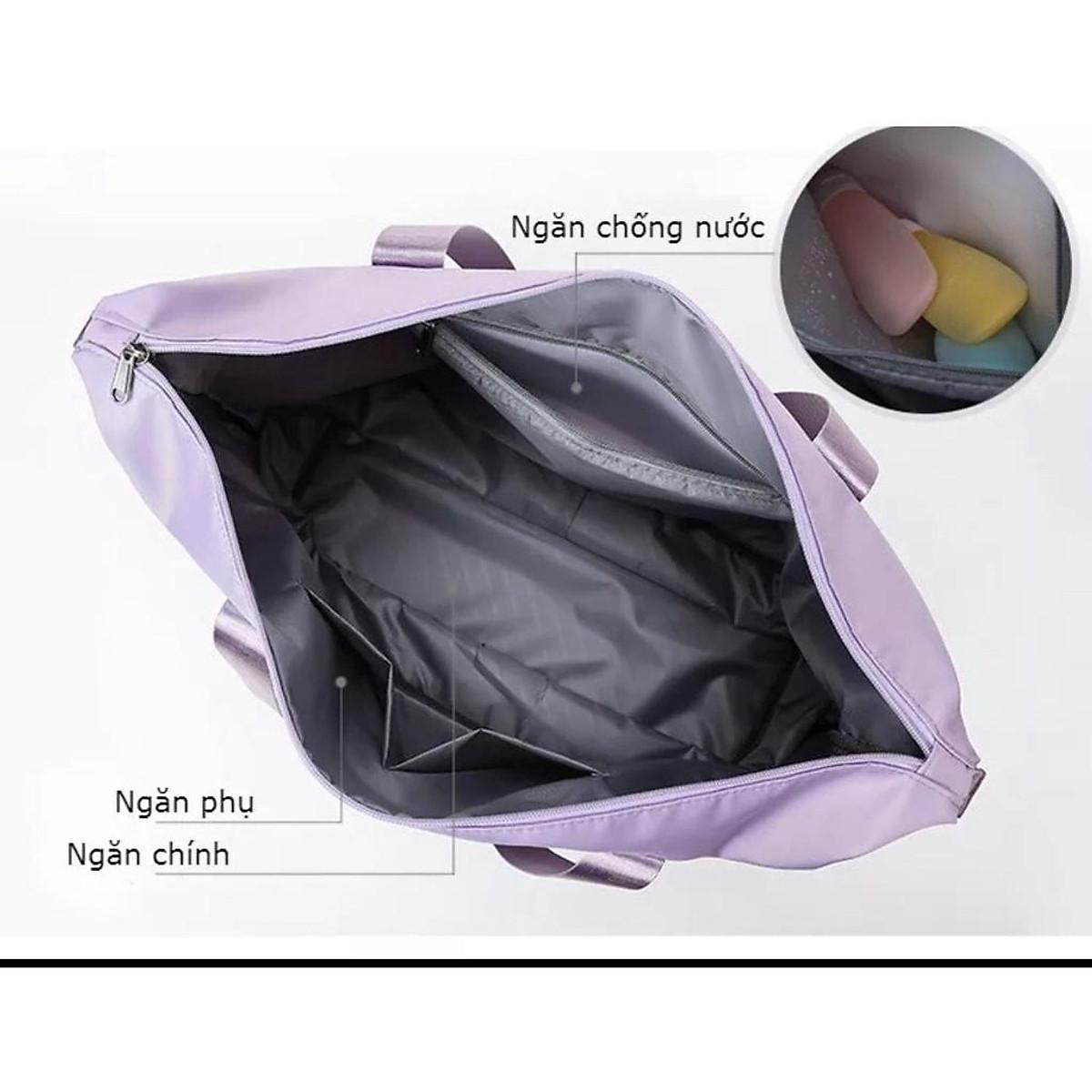 Túi xách du lịch gấp gọn 2 tầng size đại nới đáy chất vải dù chống nước tiện lợi bền đẹp quai đeo chắc chắn đa năng