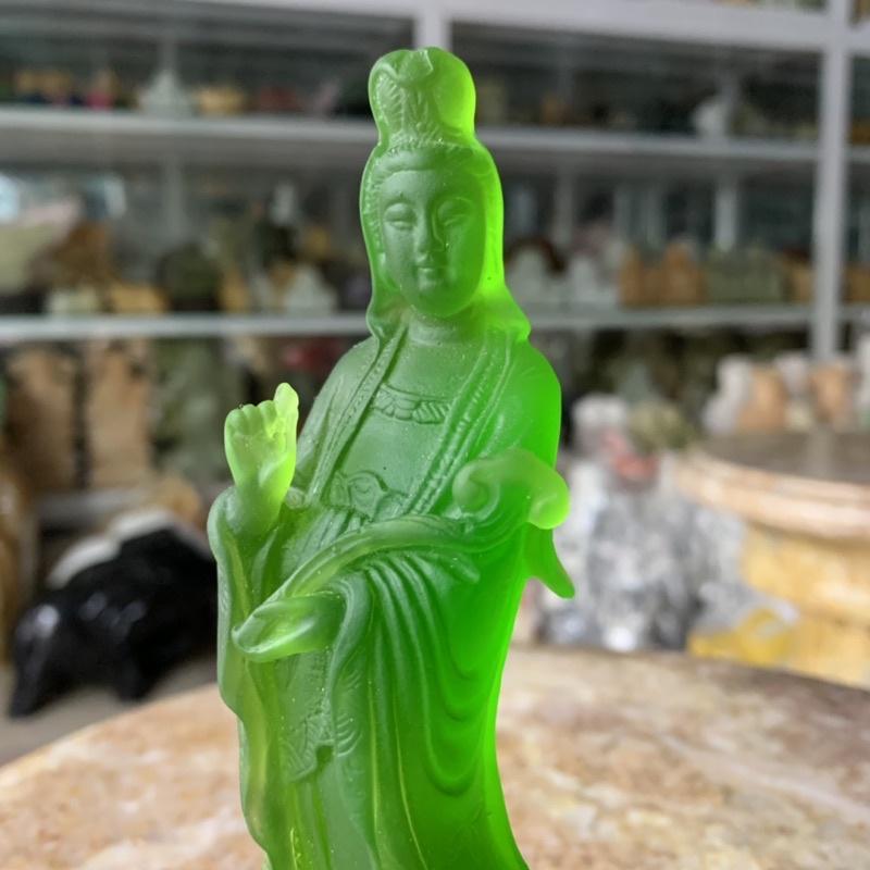 Tượng Phật Quan Âm Ngọc Lưu Ly - cao 15cm