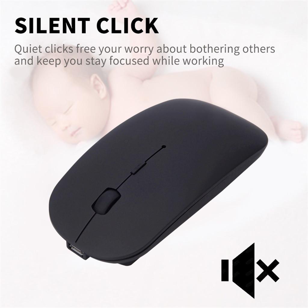 Loại-C 2.4G Không Dây Hai Chế Độ Im Lặng Giao Phối Sạc 4 Bottons Mous Tiếng Ồn Thấp Chuột Máy Tính game Thủ Laptop Im Lặng