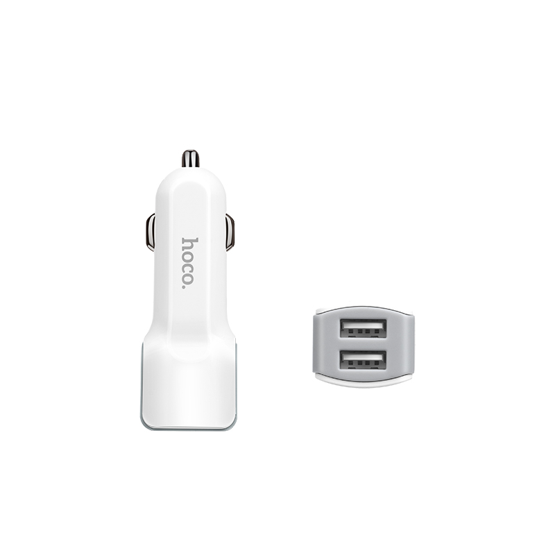 CÓC SẠC XE HƠI 2 CỔNG USB HOCO Z23 - MÀU TRẮNG - HÀNG CHÍNH HÃNG