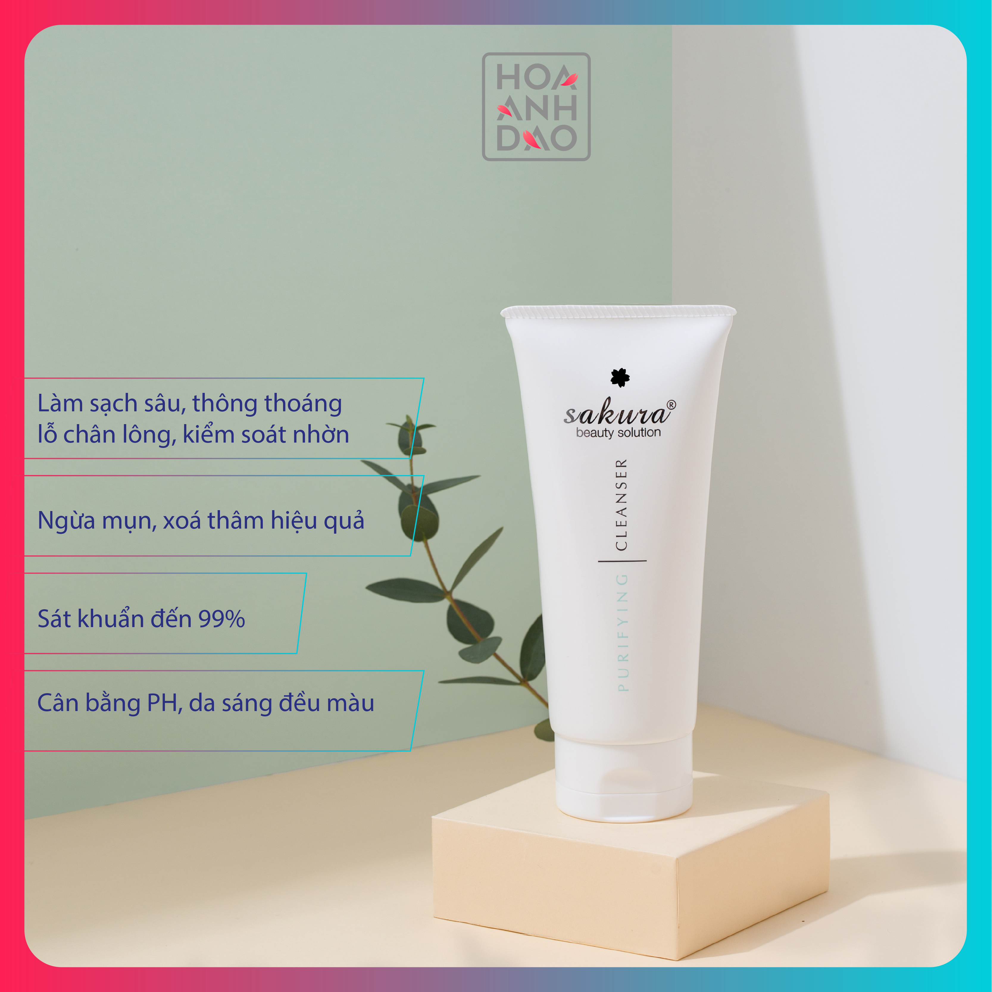 Sữa Rửa Mặt Dầu Mụn Sakura Purifying Cleanser (100ml)