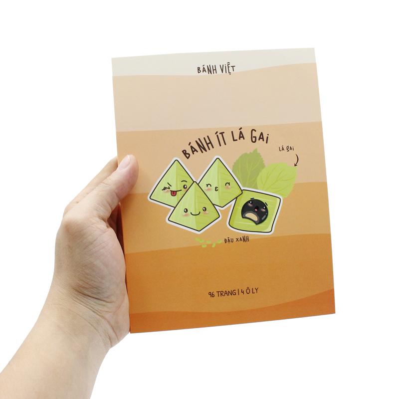 Combo 10 Tập Học Sinh Bánh Việt - Miền Nam - 4 Ô Ly - 96 Trang 80gsm - The Sun 03 - Bánh Ít Lá Gai - Tặng Nhãn Vở Kèm Sticker