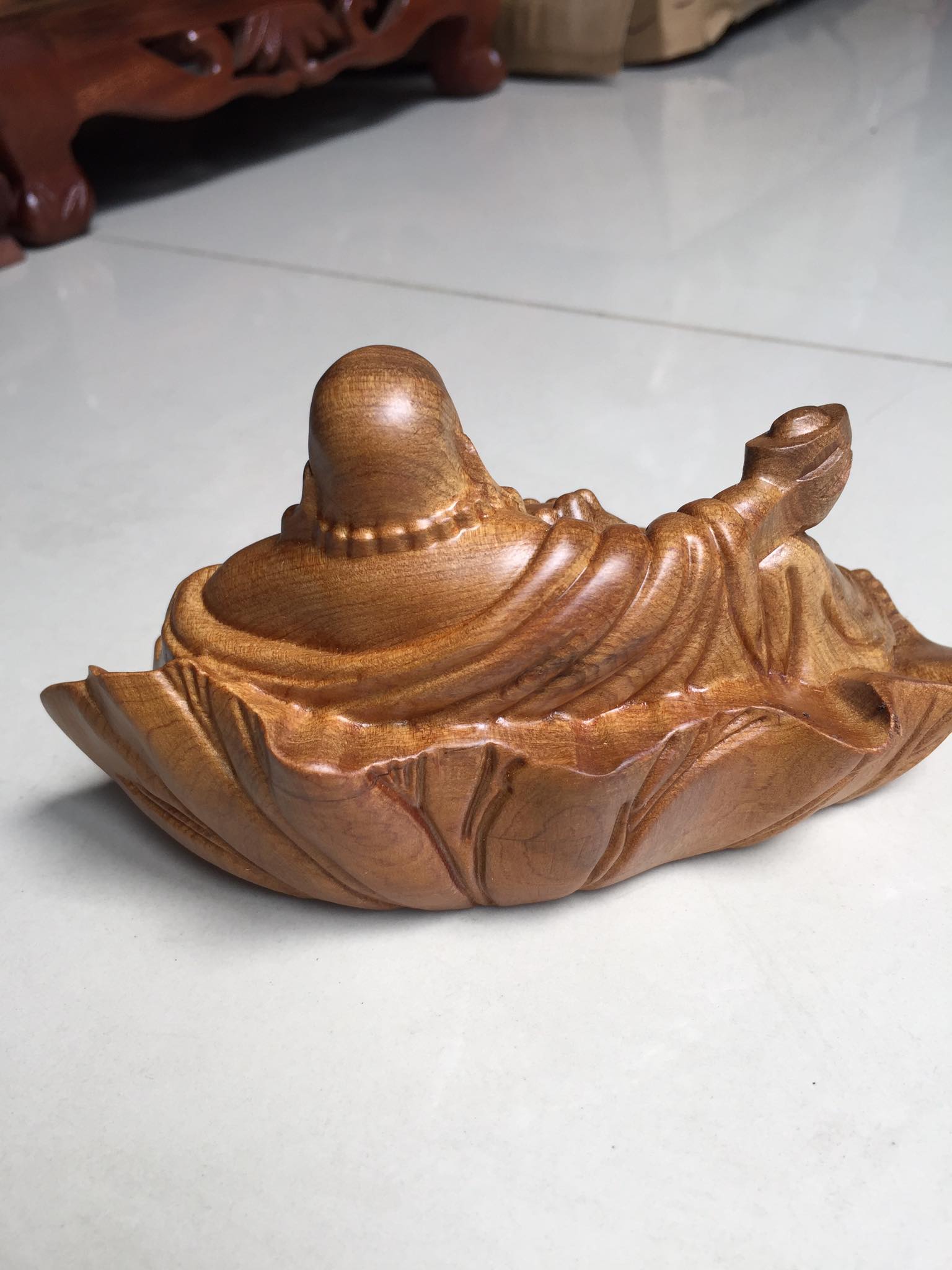 Phật di lặc để bàn hoặc ô tô, gỗ bách xanh,