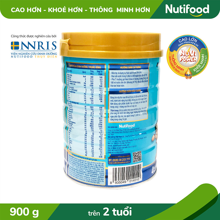 Sữa Bột NUVI GROW 4 900g