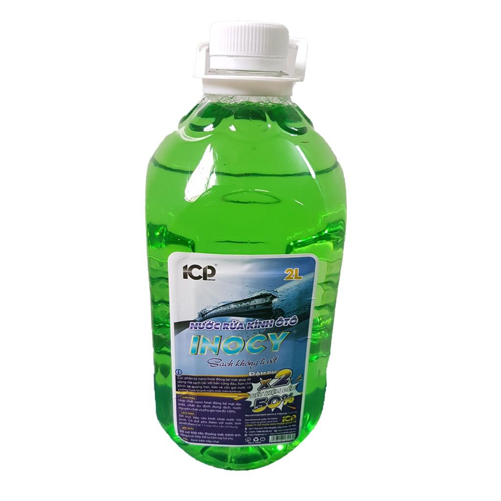 COMBO 2 can nước làm mát xe ô tô màu xanh Maxcool 4L tặng nước rửa kính 2L