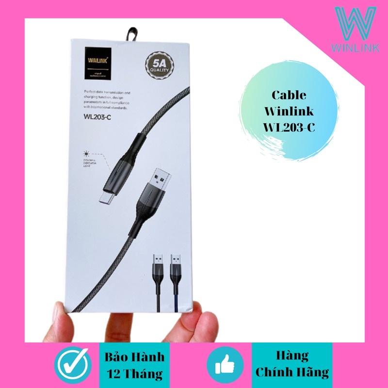 CÁP SẠC WINLINK 203 Đuoi USB - Type C (Sạc full dòng Sony,Samsung dòng A , S, Note, Oppo chân mới)- hàng chính hãng