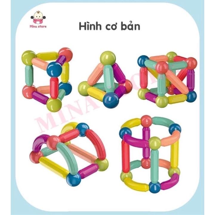 Bộ đồ chơi xếp hình nam châm 64 chi tiết cho bé