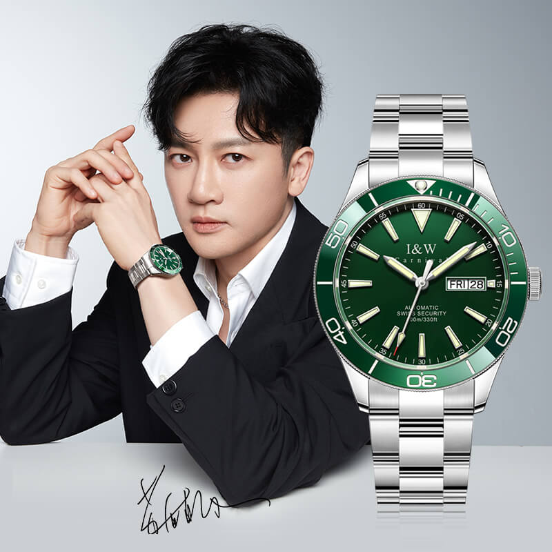 Đồng hồ nam chính hãng IW CARNIVAL IW533G-1 Kính sapphire ,chống xước ,Chống nước 100m ,Bảo hành 24 tháng,Máy cơ ,dây kim loại thép không gỉ 316L, mặt xanh thiết kế đơn giản dễ đeo