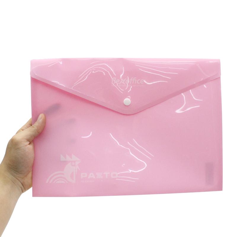 Bìa Nút A4 Flexoffice FO-CBF009 - Hồng Pastel