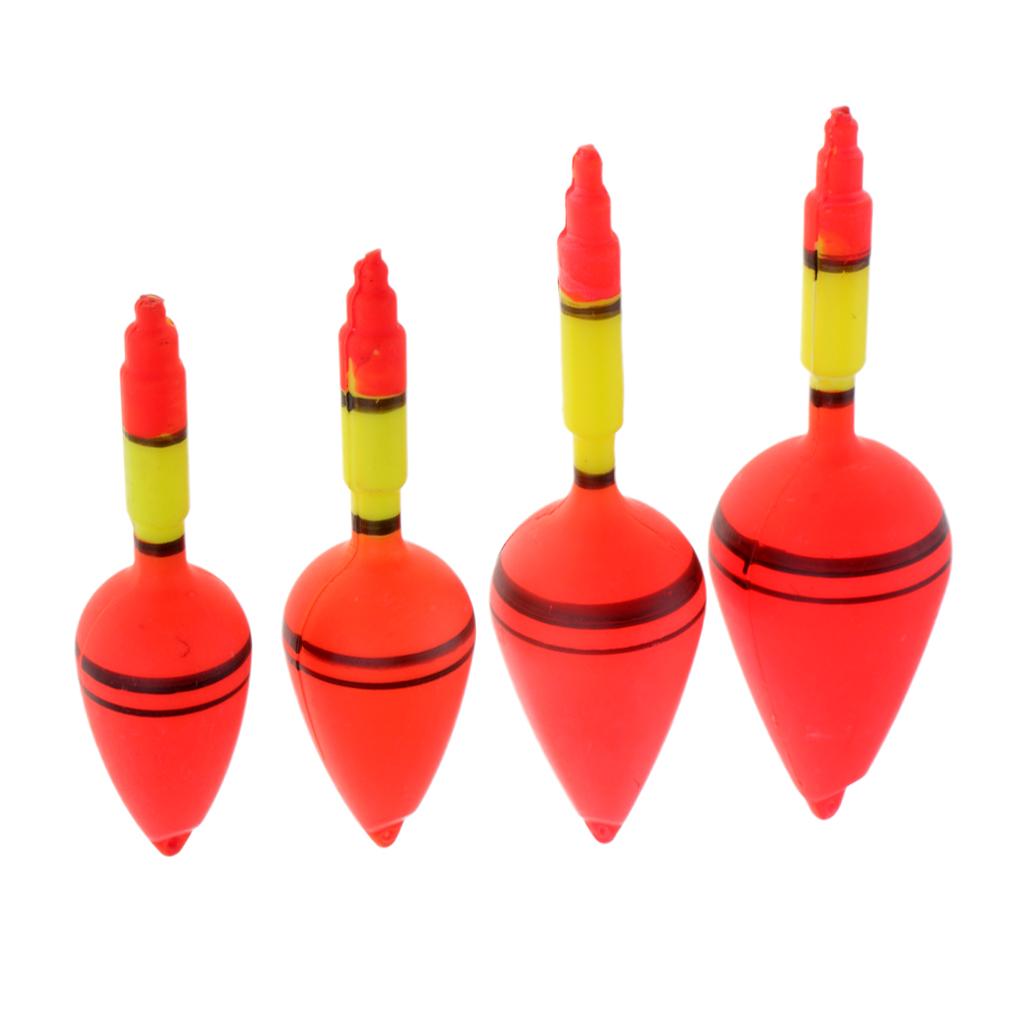 4pcs Luminous Fishing Float Light Stick Vertical Buoy Floating Tube Bobber