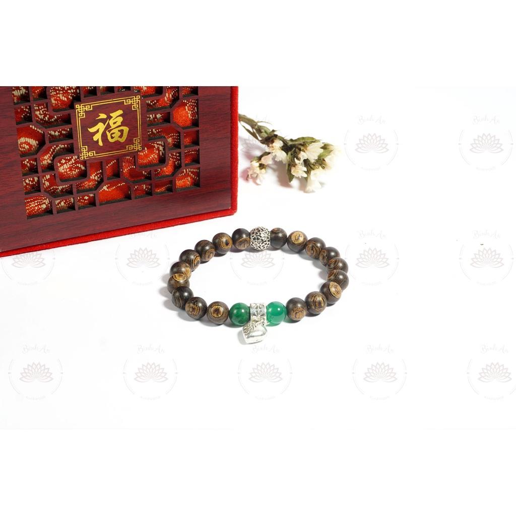 Vòng Tay Trầm Hương Sánh Chìm Mix Đá Charm - Trầm Hương Tự Nhiên - Trầm Hương Việt - Vòng Tay Phong Thủy - Đủ Size