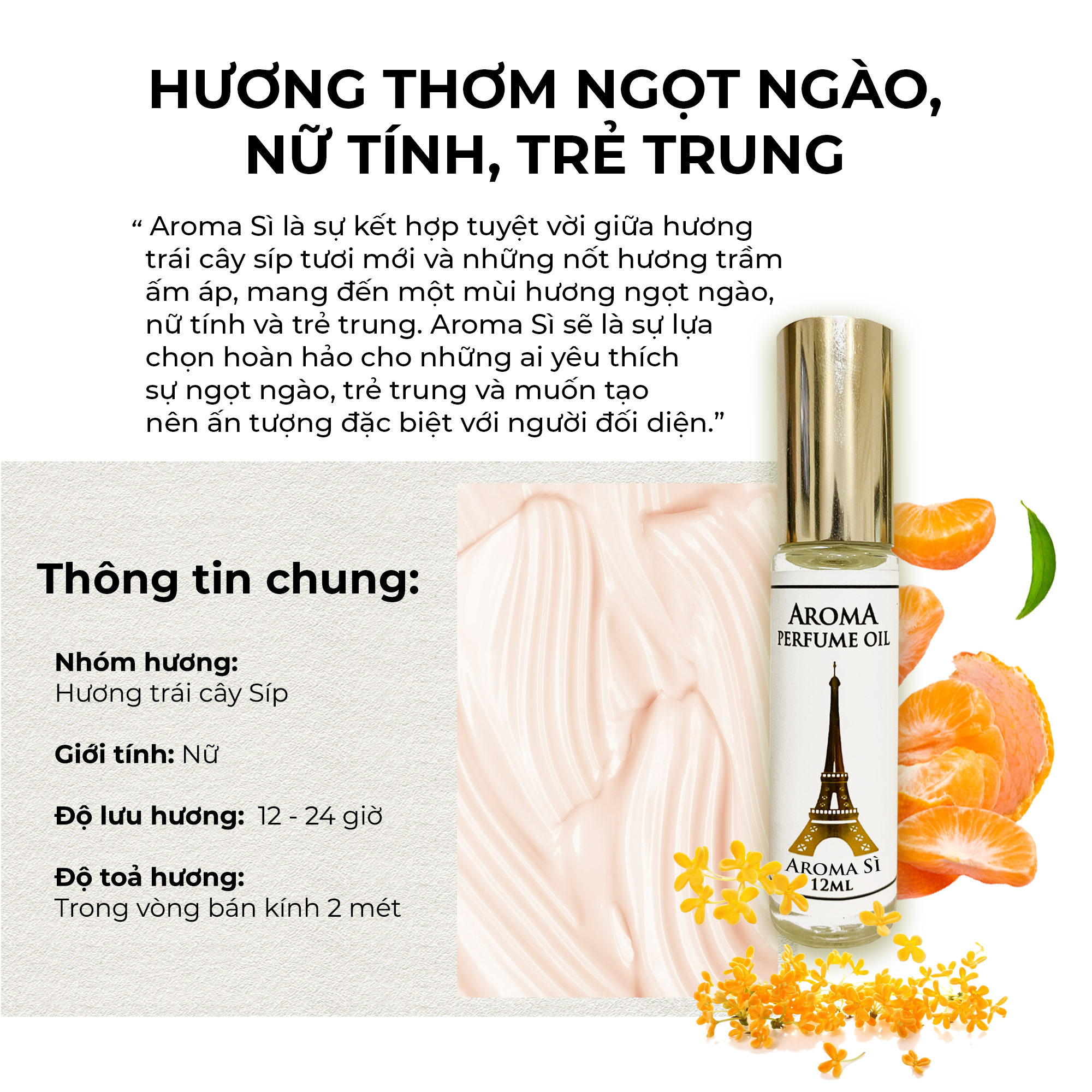 Aroma Sì – Tinh Dầu Nước Hoa Pháp Dạng Lăn 12ml