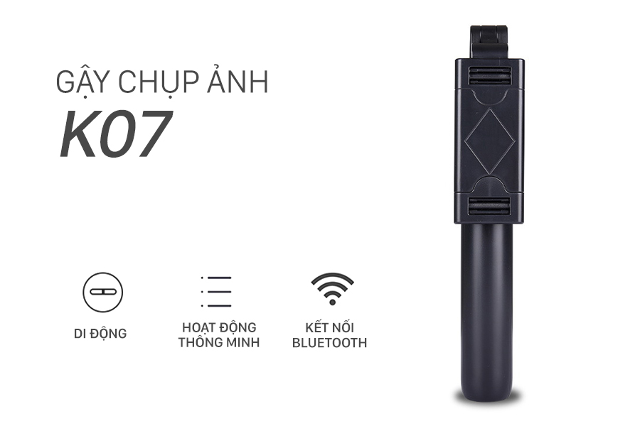 Gậy Chụp Ảnh Kiêm Tripod 3 Chân Đa Năng K07/ Q07 Xoay 360 Độ Kèm Remote Bluetooth Siêu Tiện Lợi