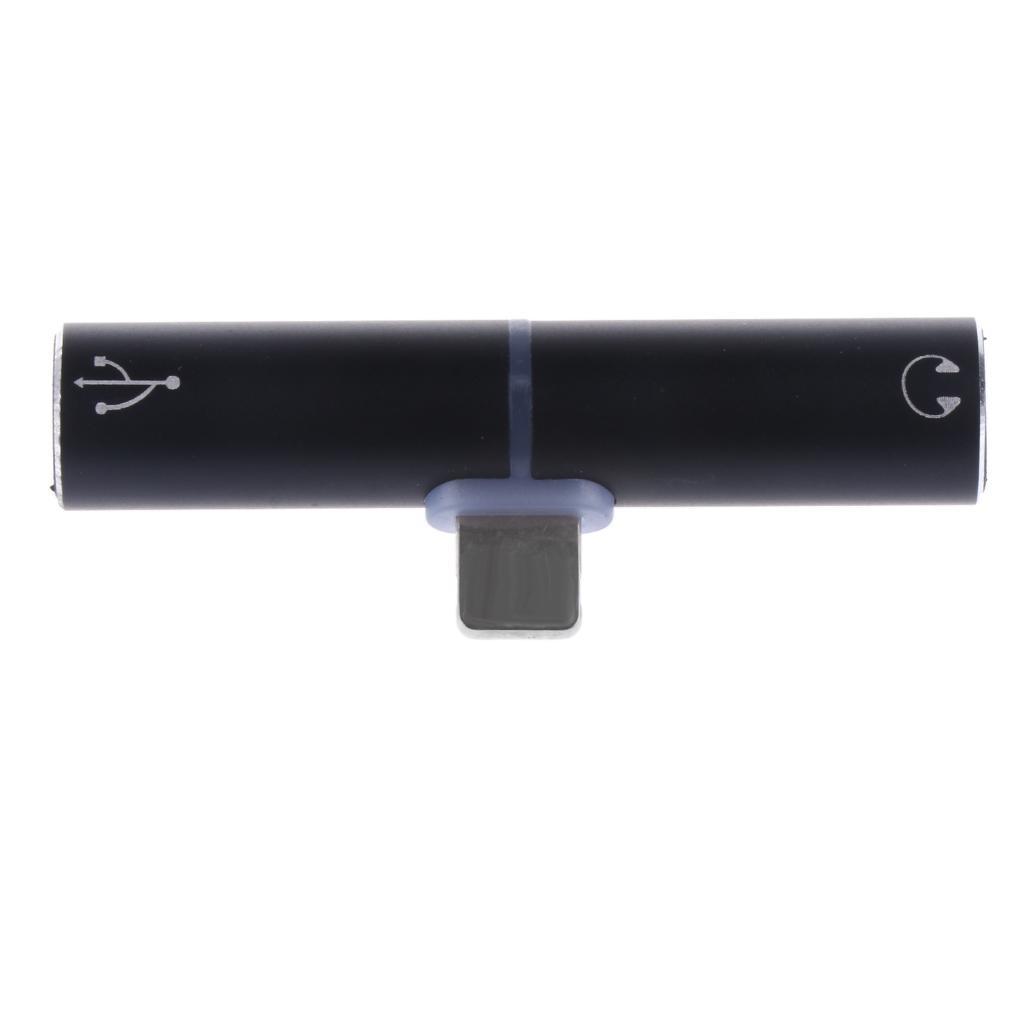 Aluminum Charger Audio Headphone Jack Adapter with Led Indicator Light