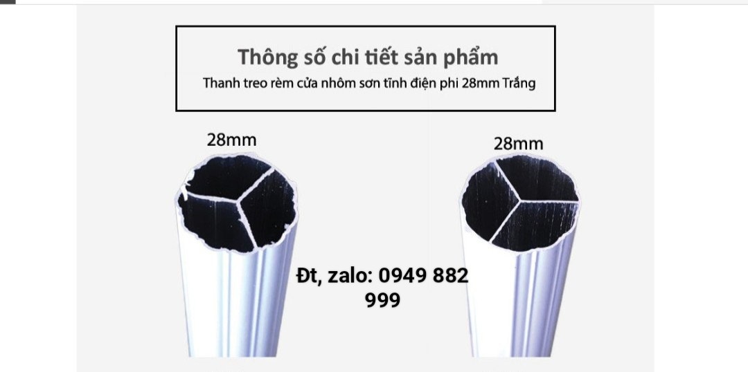 Thanh Treo Rèm Cửa Dài 1,1m Đầy Đủ Phụ Kiện Đi Kèm