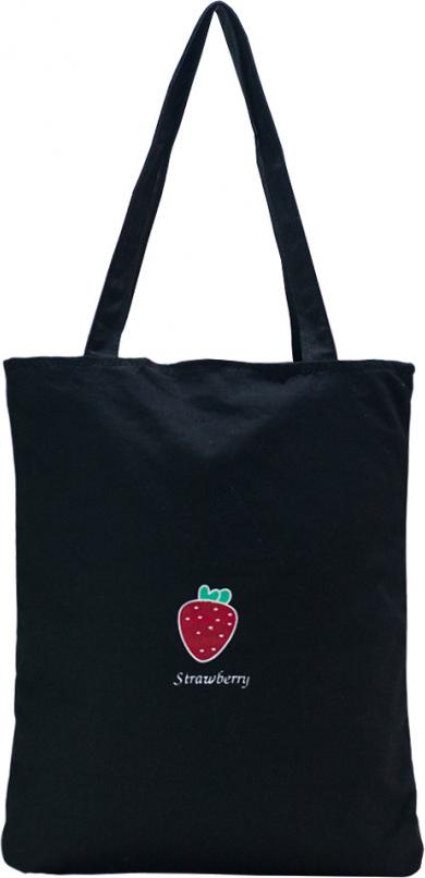 Túi Vải Đeo Vai Tote Bag Dâu Đen XinhStore