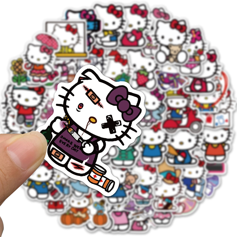 Sticker 50 miếng hình dán Hello Kitty setB