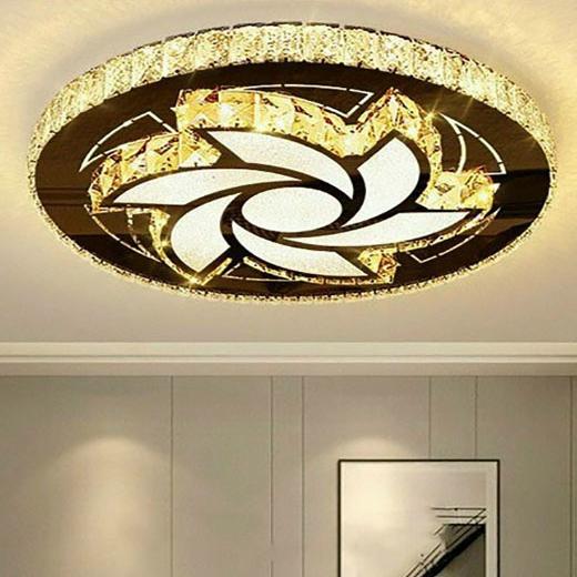 Đèn ốp trần pha lê phòng khách, phòng ngủ HQ - mã PLM081 - ánh sáng 3 màu tiết kiệm điện, thân thiện môi trường HQ DECOR (HÀNG NHẬP KHẨU)