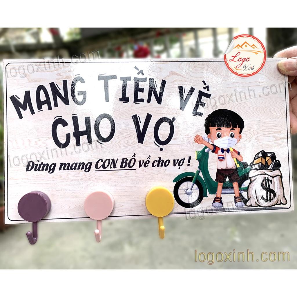 BẢNG TREO MÓC CHÌA KHÓA MANG TIỀN VỀ CHO VỢ, MANG TIỀN VỀ CHO MẸ SIÊU ĐỘC ĐÁO, DECOR TRANG TRÍ NHÀ CỬA - LOGOXINH