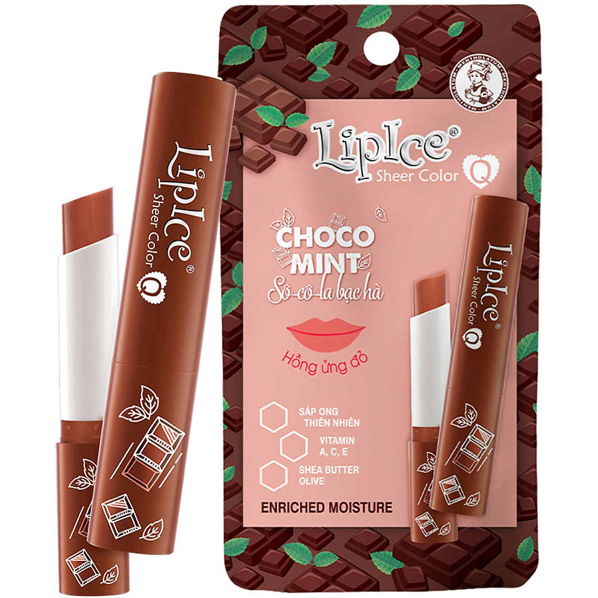 LipIce Son Dưỡng Chuyển Màu Hương Chocolate Bạc Hà Choco Mint Sheer Color Q 2.4g