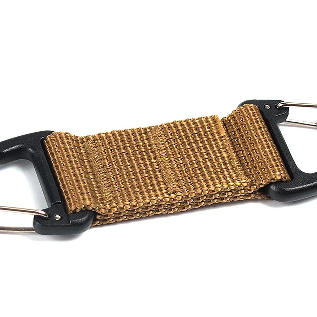 Outdoor Hiking High Strength Nylon Webbing Double Ended Triangular Carabiner Clip Spring Snap Hook