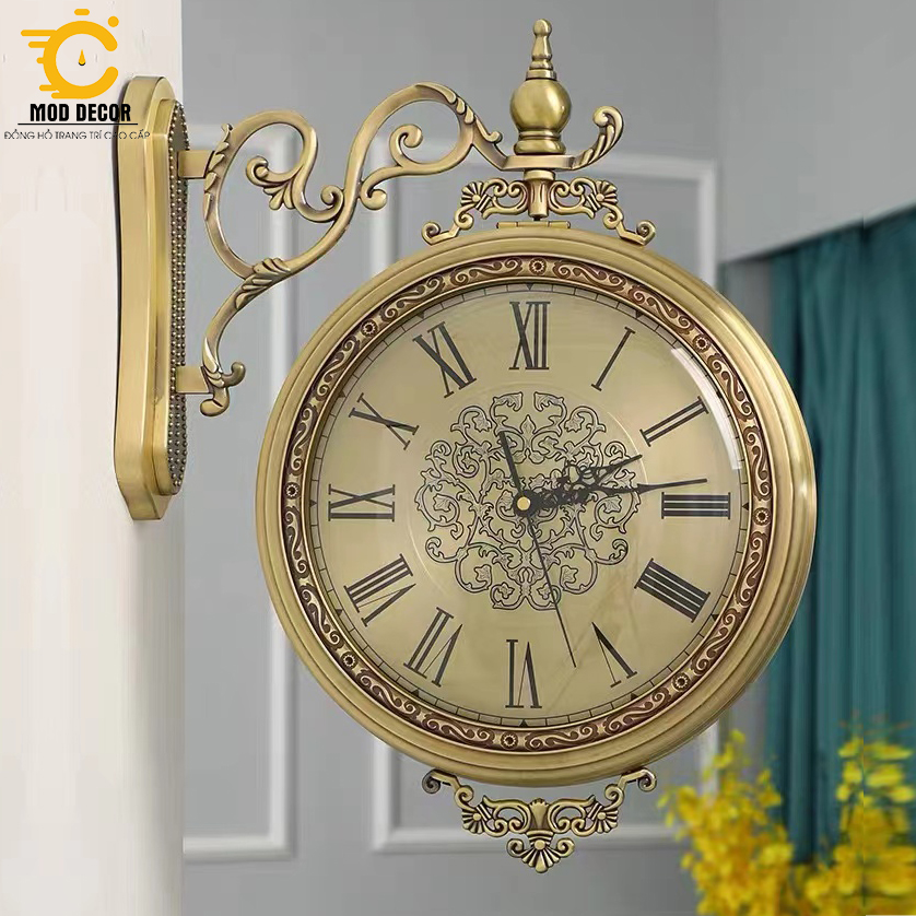Đồng hồ treo tường 2 mặt Vương Miện Nữ hoàng cao cấp cực sang 16001