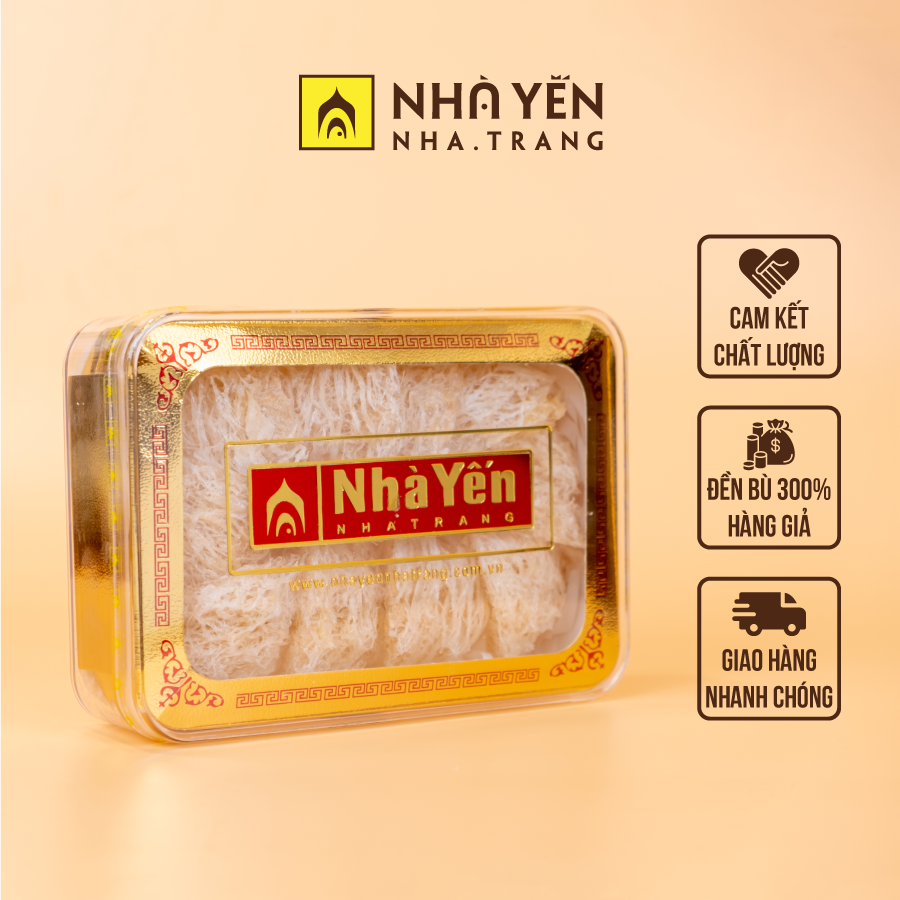 Đặc Sản Khánh Hòa - Tổ Yến Trắng Tinh Chế - Nhà Yến Nha Trang - Loại Chất Lượng 4.4 - Hộp 100 Gram - Tổ Yến Sào Tinh Chế - Hàng Chính Hãng