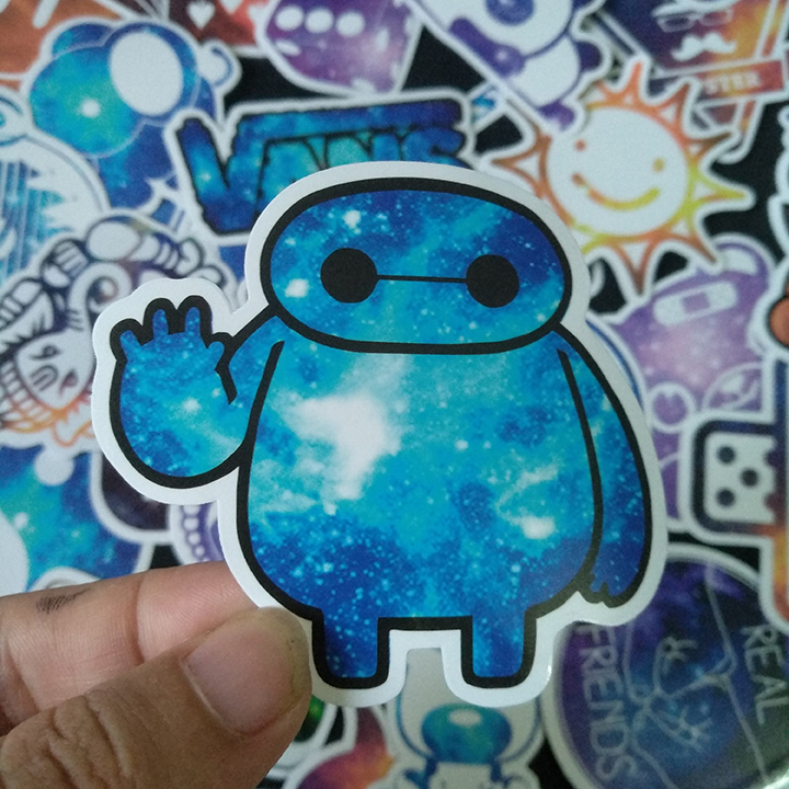 Bộ Sticker dán cao cấp chủ đề MÀU TÍM GALAXY - Dùng dán Xe, dán mũ bảo hiểm, dán Laptop