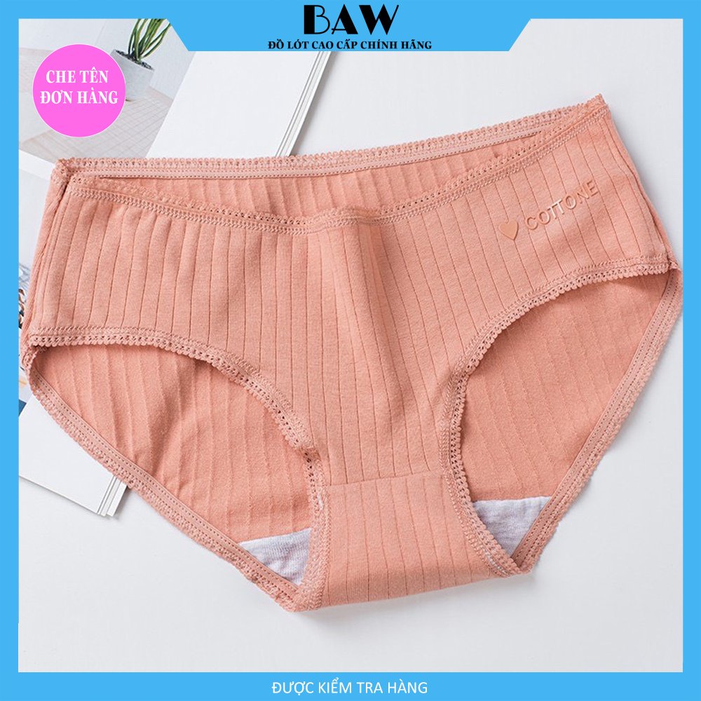 Bộ 5 Quần Lót Cotton Không Đường May thương hiệu BAW Kháng Khuẩn Thoáng Mát Màu Sắc Tùy Chọn Cho Nữ QLN15