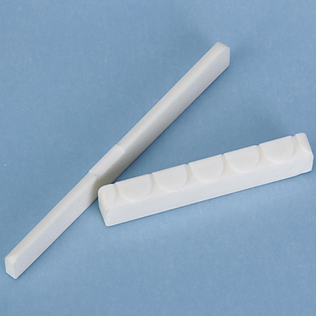 Classical Guitar Bone Saddle Nut Slotted Set