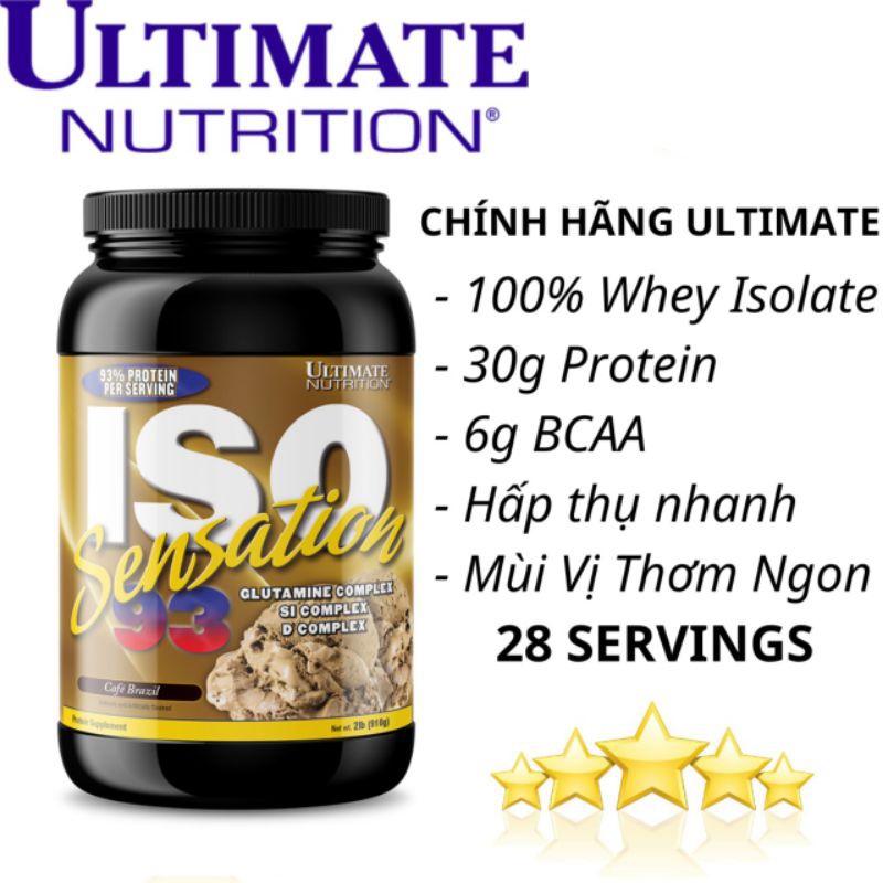 Ultimate Nutrition Iso 93 Whey Sữa Tăng Cơ Bắp Nhanh 30 Gram Protein 28 Lần Dùng