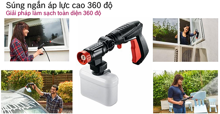 Phụ Kiện Máy Phun Xịt Rửa - Súng Ngắn Xoay 360 Áp Lực Cao Bosch