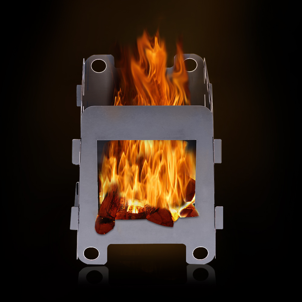 Bếp Đốt Gỗ Có Thể Tháo Lắp Bỏ Túi Cắm Trại Ngoài Trời Dùng Cho Nấu Nướng BBQ