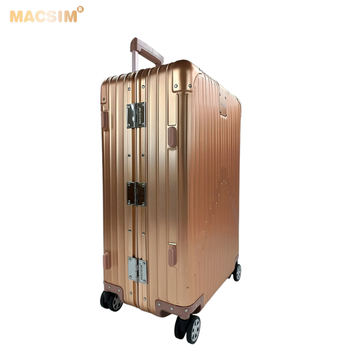Vali hợp kim nhôm nguyên khối MS1104 nhãn hiệu Macsim cao cấp màu Rose cỡ 26 inches
