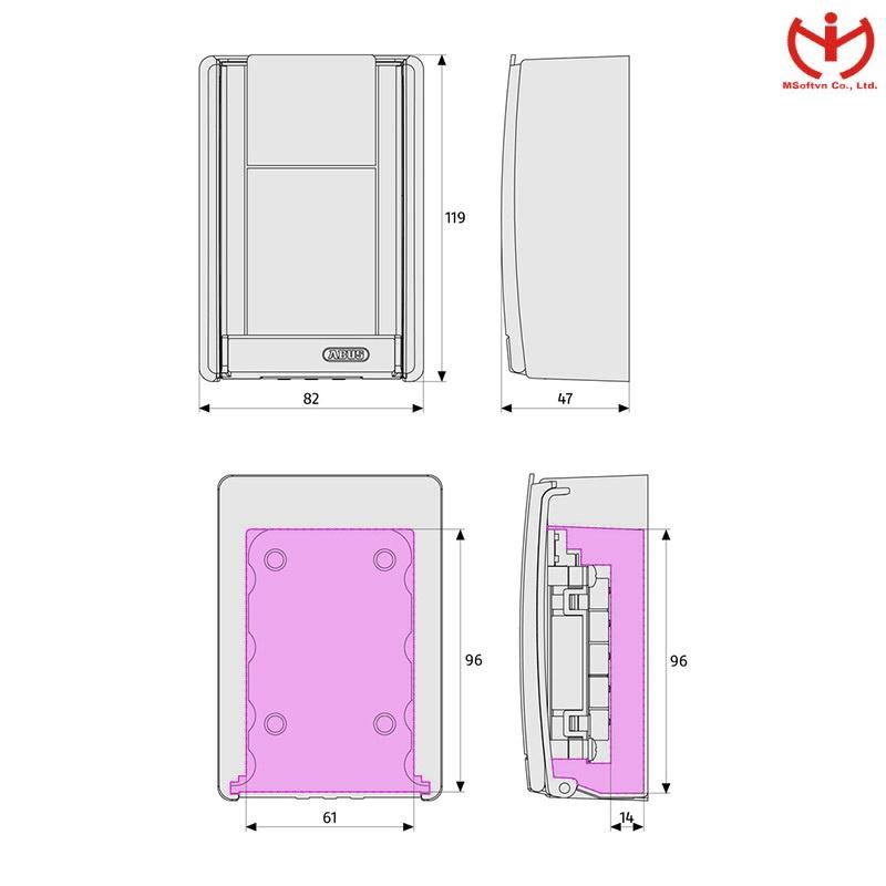 Hộp đựng chìa khóa ABUS 767 KeyGarage PB2 B khóa số bấm - MSOFT