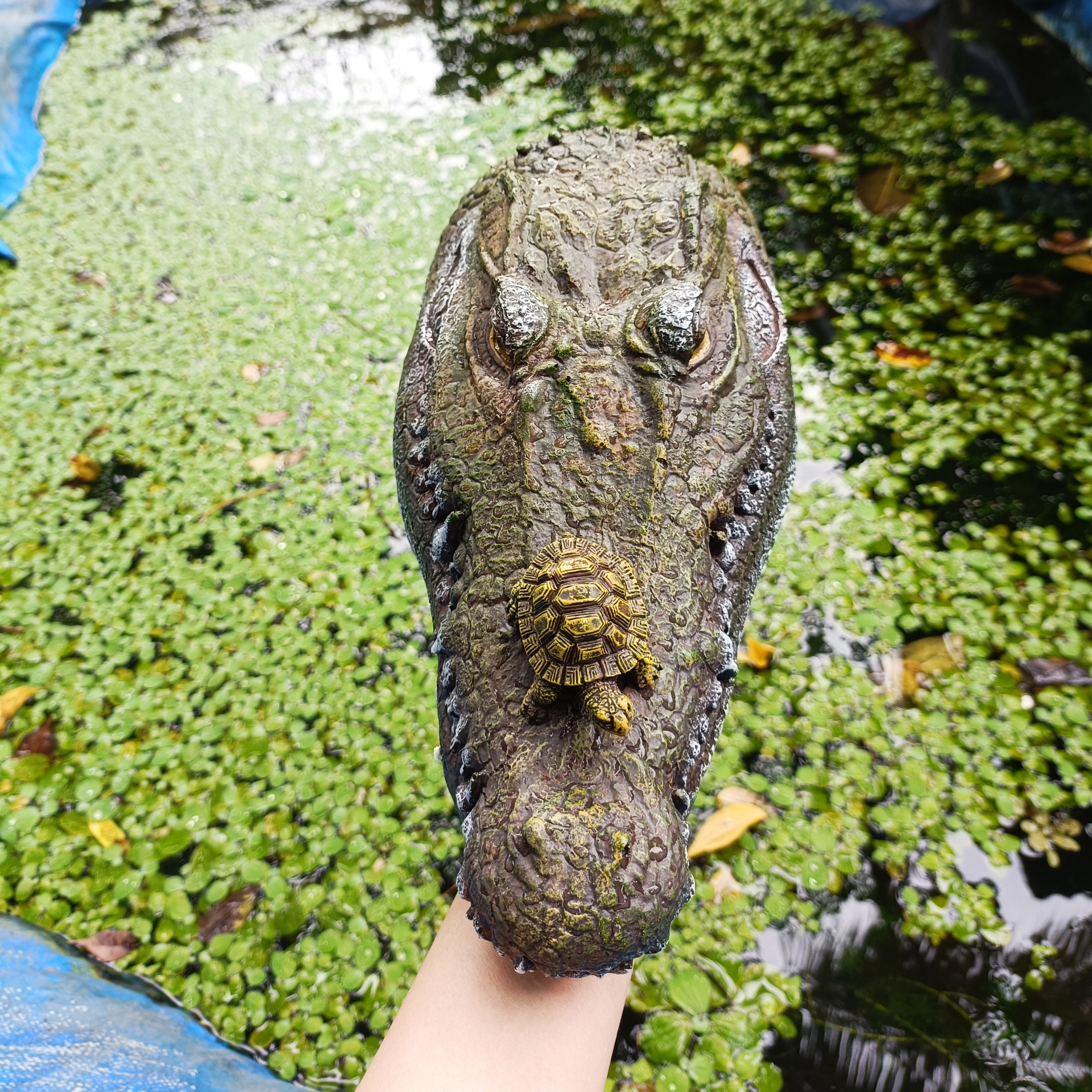Mô hình Cá sấu thả nổi trang trí hồ ngoài trời
